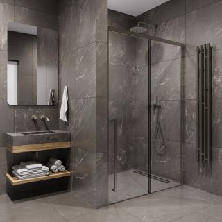 Душевая дверь в нишу Timo T49L 130 см левая никель